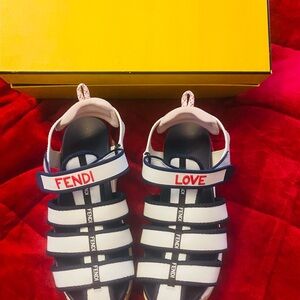 Fendi Leather T-Rex Sandals